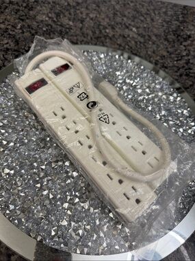 IKEA White Power Strip with Red Switches